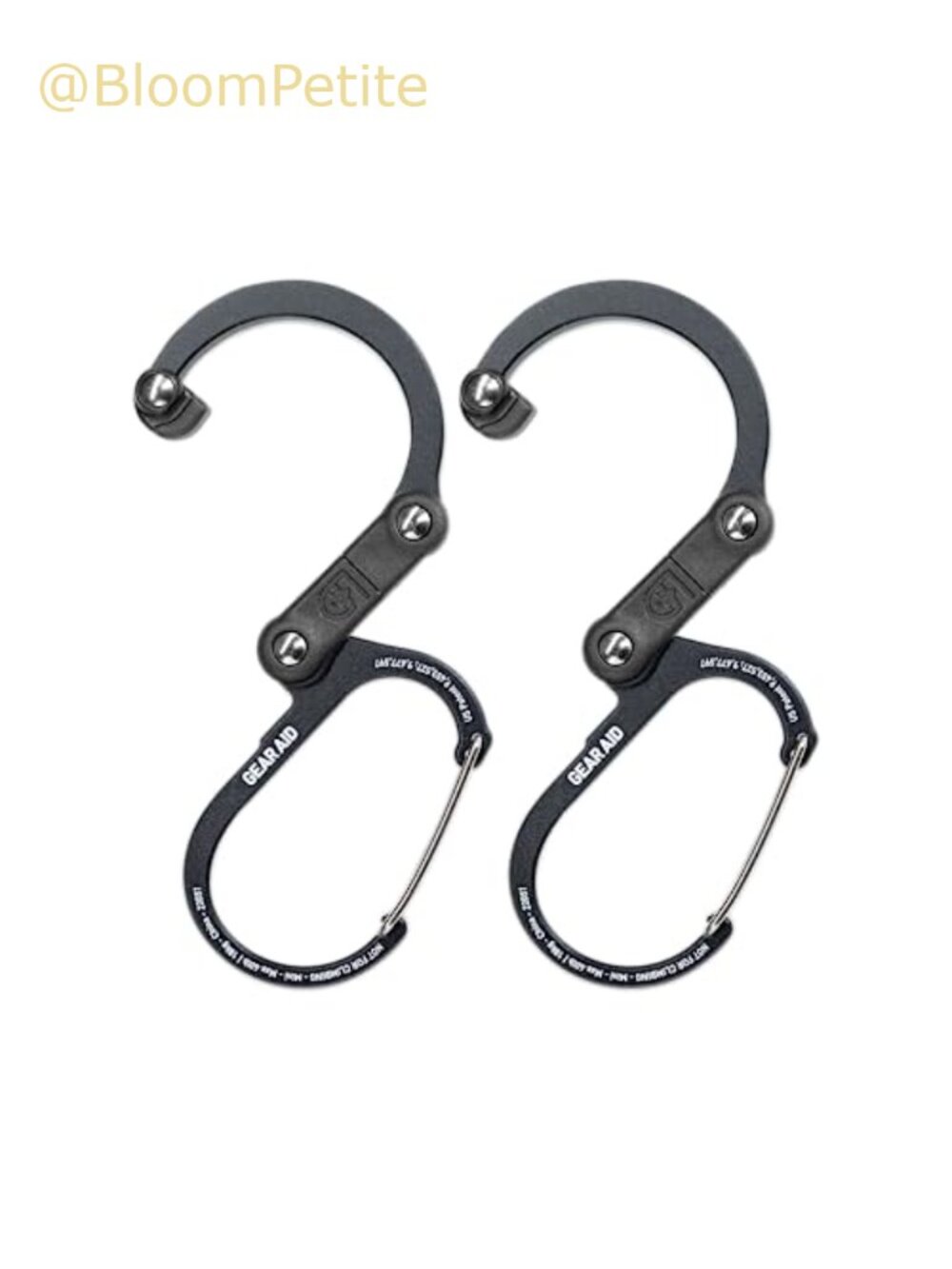3-in-1 Carabiner Gear Clip Swivel Hook Purse Hanger 40 lb